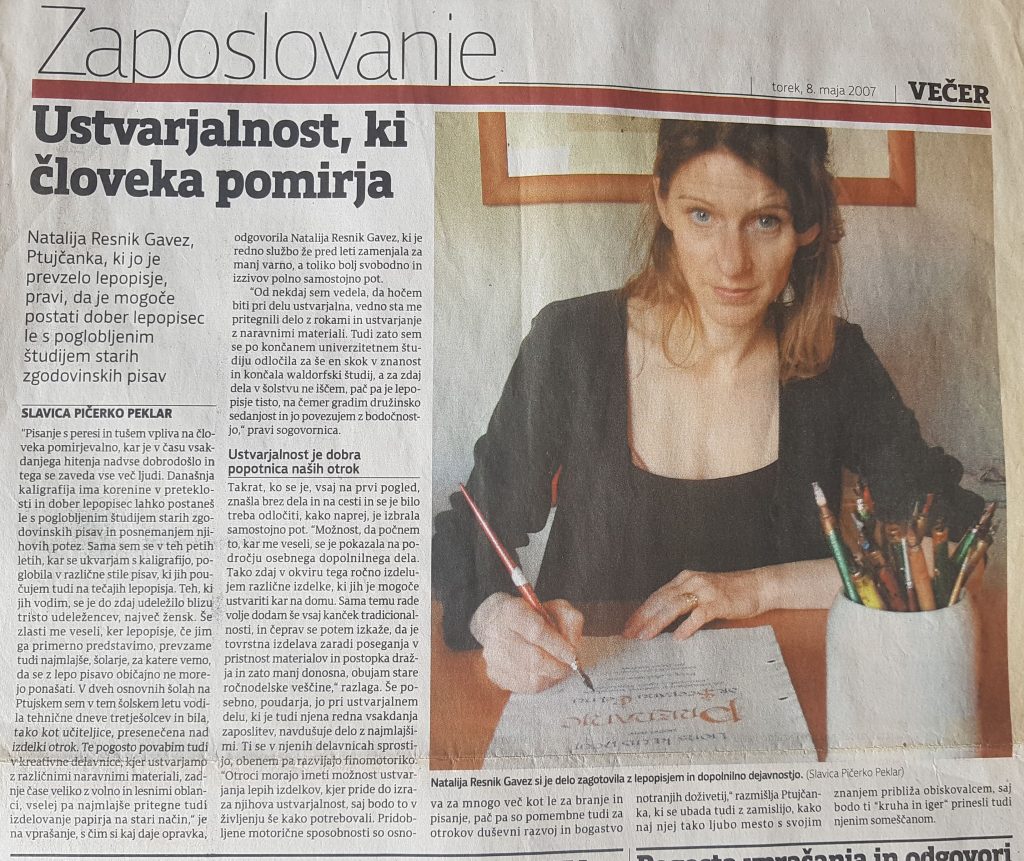 VEČER: Ustvarjalnost, ki človeka pomirja