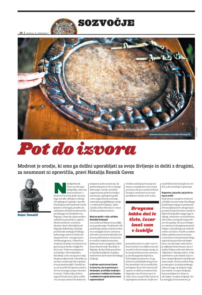 VEČER: Pot do izvora